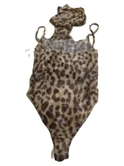 Vorschaubild 6 von Damen Body Leopardenmuster Gr. M Beige Animal-Print Mesh