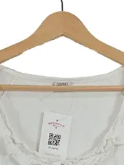 Vorschaubild 2 von Damen T-Shirt Gr. L weiß Raffung Schleife Baumwolle