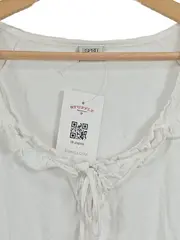 Vorschaubild 3 von Damen T-Shirt Gr. L weiß Raffung Schleife Baumwolle