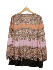 Vorschaubild 1 von Taifun Langarmshirt Tunika Damen Paisley Rosa Gr. M 40 Viskose Freizeit
