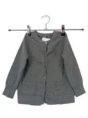 Vorschaubild 1 von Kinder Strickjacke Gr. 104 Grau Basic Cardigan Baumwolle