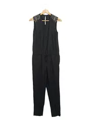 Vorschaubild 1 von Damen Jumpsuit Schwarz XS Nieten Elegant Viskose Ärmellos