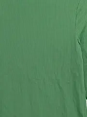 Vorschaubild 4 von Langarmshirt Damen Gr. 36 S Grün Rippstrick Stehkragen Baumwolle