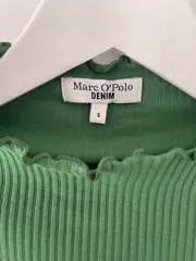 Vorschaubild 6 von Langarmshirt Damen Gr. 36 S Grün Rippstrick Stehkragen Baumwolle