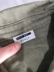 Vorschaubild 6 von Damen Hemdblusenkleid Gr. L Oliv Kurzarm Safari-Style