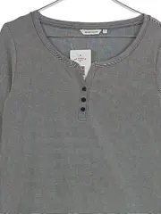 Vorschaubild 4 von Langarmshirt Damen Gr. 38/M Blau Gestreift Knopfleiste Casual