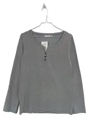 Vorschaubild 1 von Langarmshirt Damen Gr. 38/M Blau Gestreift Knopfleiste Casual