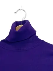 Vorschaubild 2 von Damen Rollkragenpullover Cropped Lila Rippstrick Gr. M