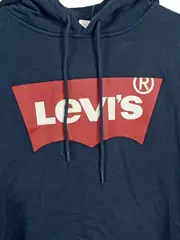 Vorschaubild 2 von Herren Hoodie Kapuzenpullover Logo-Print Blau Gr. L