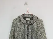 Vorschaubild 2 von Damen Tweed Blazer Bouclé Jacke Gr. S Grau Meliert Klassisch