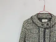 Vorschaubild 3 von Damen Tweed Blazer Bouclé Jacke Gr. S Grau Meliert Klassisch
