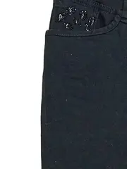 Vorschaubild 3 von Jeans Straight Leg Damen Baumwolle Schwarz Strass Gr. 46