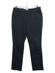 Vorschaubild 2 von Jeans Straight Leg Damen Baumwolle Schwarz Strass Gr. 46