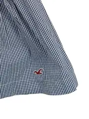 Vorschaubild 2 von Sommerkleid Damen Kariert Blau Gr. 34/XS Baumwolle Minikleid Gesmokt