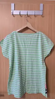 Vorschaubild 2 von Damen T-Shirt Gr. 40/L Grün Florales Muster Casual