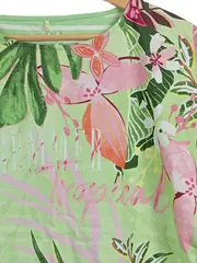 Vorschaubild 3 von Damen T-Shirt Gr. 40/L Grün Florales Muster Casual