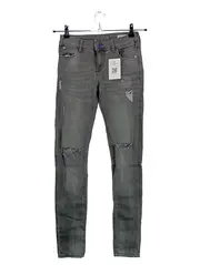 Vorschaubild 1 von Damen Destroyed Jeans Grau Skinny Fit Ripped Gr. 34 W26