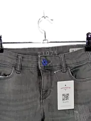 Vorschaubild 3 von Damen Destroyed Jeans Grau Skinny Fit Ripped Gr. 34 W26