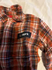 Vorschaubild 2 von Baby Freizeithemd kariert orange Langarm Baumwolle Gr. 80