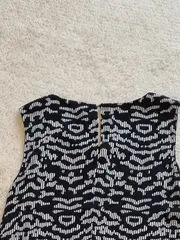 Vorschaubild 2 von Damen Kleid Gr. 34 XS Schwarz Weiß Geometrisch A-Linie