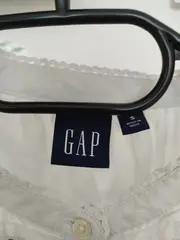 Vorschaubild 6 von Damen Bluse Langarm Weiß Spitze Baumwolle Gr. S 36