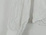 Vorschaubild 3 von Damen Bluse Langarm Weiß Spitze Baumwolle Gr. S 36