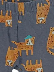 Vorschaubild 2 von Kinder Jogginghose Gr. 104 Grau Tiger-Print Leggings Baumwolle