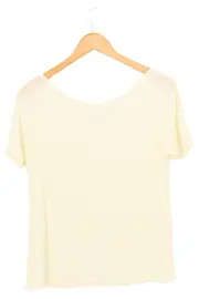 Vorschaubild 2 von Damen T-Shirt Gr. 32/XXS Beige Casual Basic V-Ausschnitt