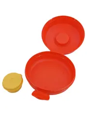 Vorschaubild 2 von Lunchbox Rot Gelb Klappdeckel Snackbox 14cm Brotdose NEU