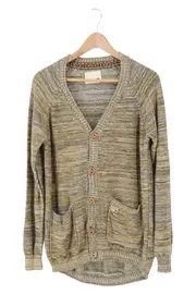 Vorschaubild 1 von HUMÖR Herren Strickjacke Cardigan Gelb Gr. S Baumwolle Casual Vintage