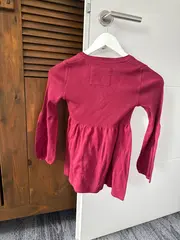 Vorschaubild 2 von Mädchen Strickkleid Rot Gr. 128 Casual Rippstrick