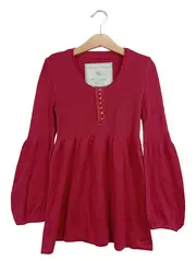 Vorschaubild 1 von Mädchen Strickkleid Rot Gr. 128 Casual Rippstrick