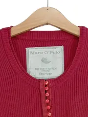 Vorschaubild 4 von Mädchen Strickkleid Rot Gr. 128 Casual Rippstrick