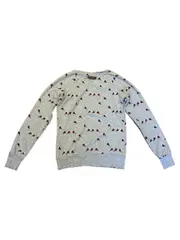 Vorschaubild 3 von Pullover Damen Gr. M Grau Vogel Print Sweatshirt Bird