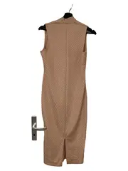 Vorschaubild 2 von Etuikleid Damen Beige Gr. 40/L Business Elegant Strukturmuster Midikleid