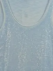 Vorschaubild 4 von Damen Top Gr. 38 M Blau Pailletten Glamourös Ärmellos