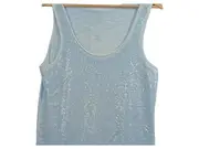 Vorschaubild 2 von Damen Top Gr. 38 M Blau Pailletten Glamourös Ärmellos