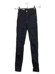 Vorschaubild 1 von Damen Slim Fit Jeans Schwarz Größe 32 W24 High Waist Skinny