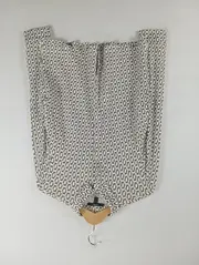 Vorschaubild 2 von Damen Bluse Weiß Geometrisch Gr. 36 S Viskose Langarm Business