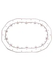 Vorschaubild 1 von Röslau Servierplatte Porzellan Weiß Blumenmuster 32, 5x22 cm