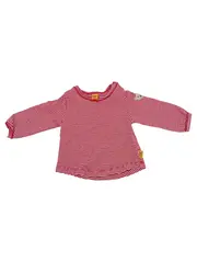 Vorschaubild 1 von Langarmshirt Gestreift Teddy Applikation Rot Weiß Gr. 128 Baumwolle