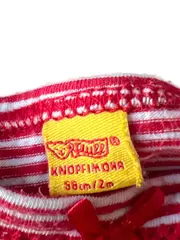 Vorschaubild 5 von Langarmshirt Gestreift Teddy Applikation Rot Weiß Gr. 128 Baumwolle