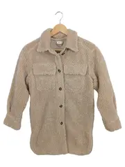 Vorschaubild 1 von Kinder Teddy Fleece Jacke Beige Gr. 152 Hemdjacke Herbst Winter