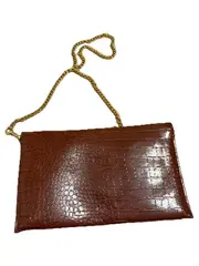 Vorschaubild 4 von Damen Clutch Abendtasche Rot Kroko-Optik Umhängetasche