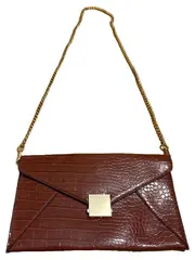 Vorschaubild 3 von Damen Clutch Abendtasche Rot Kroko-Optik Umhängetasche