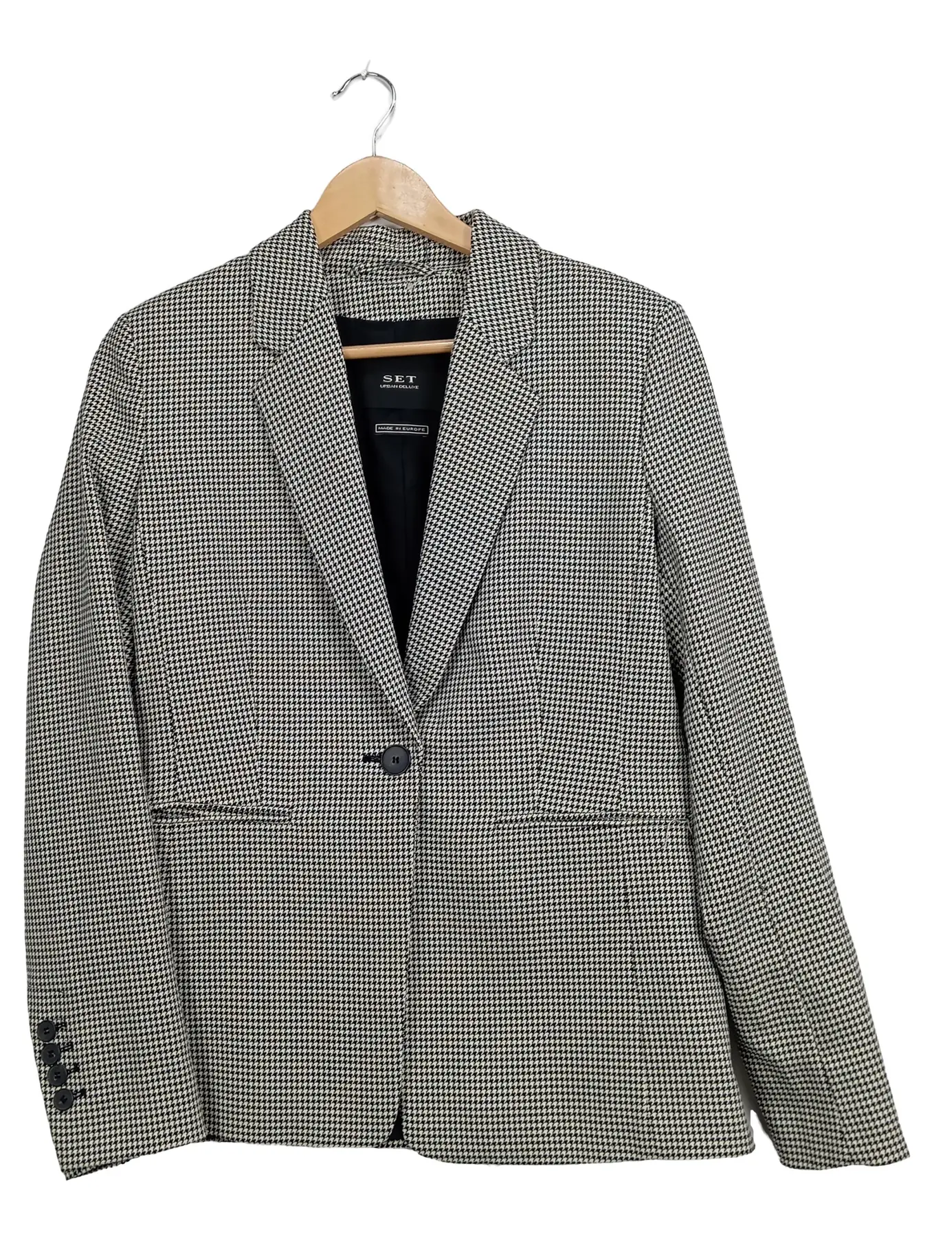 SET Damen Blazer kariert Gr. 38;M Beige Business