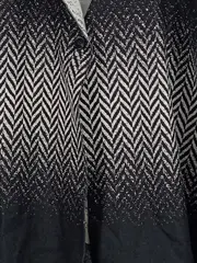 Vorschaubild 2 von Damen Poncho Schwarz Fischgrätenmuster One Size Strickmuster