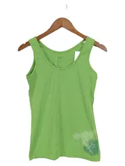 Vorschaubild 1 von Damen T-Shirt Ärmellos Grün Grafisch Baumwolle Gr. S