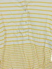 Vorschaubild 4 von Damen Bluse Gr. 34/XS Gestreift Gelb Weiß Viskose 3/4-Arm