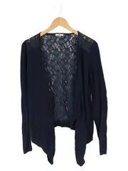 Vorschaubild 1 von Damen Strickjacke Blau Gr. 38/M Elegant mit Spitze